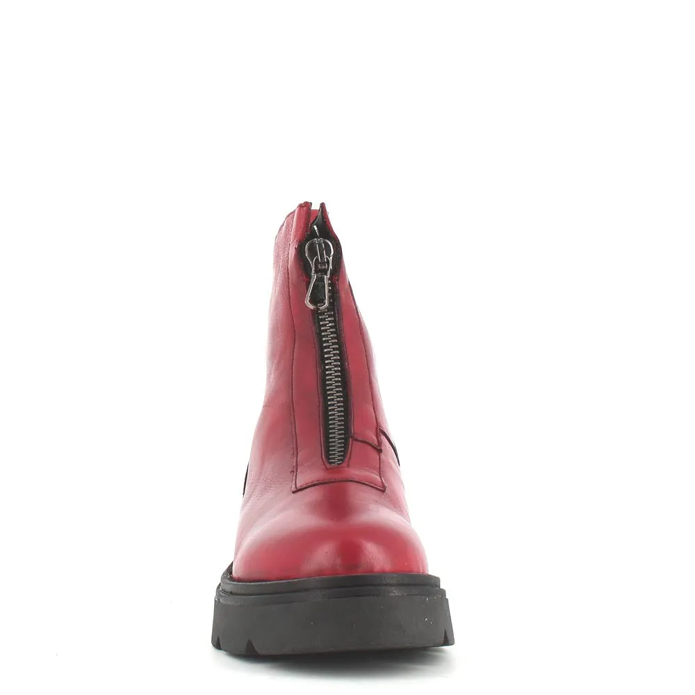 Rizzoli Military Front Zipper Boot Red