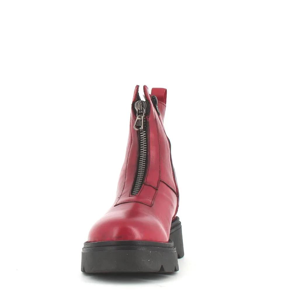 Rizzoli Military Front Zipper Boot Red