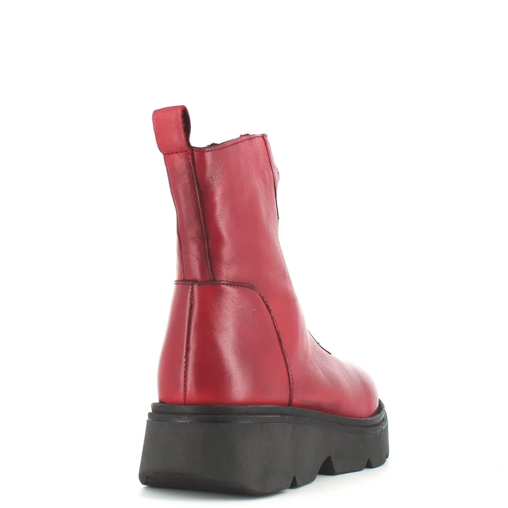 Rizzoli Military Front Zipper Boot Red