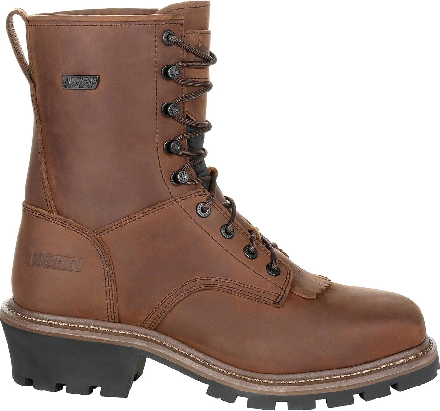 ROCKY Square Toe Logger Waterproof Work Boot