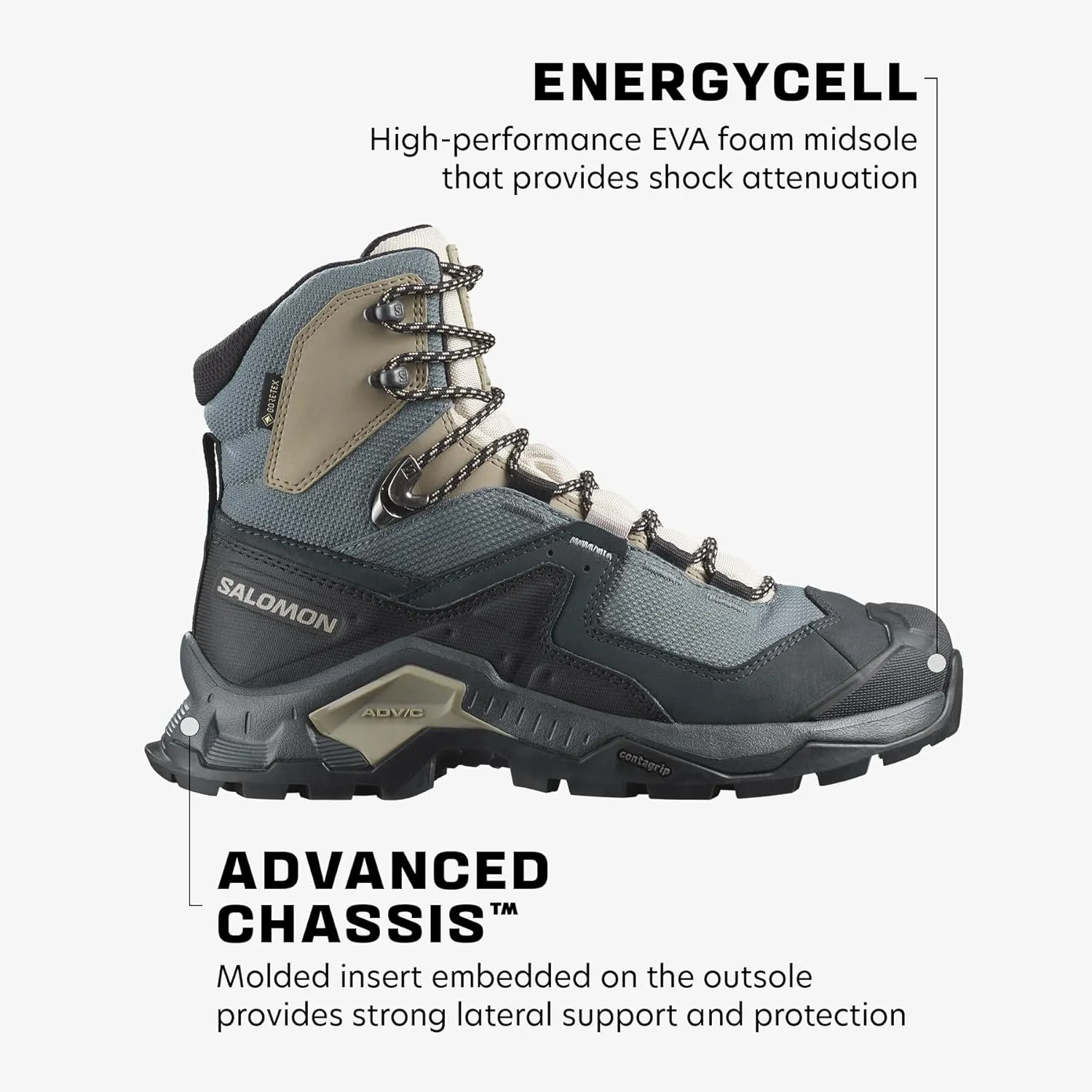 Salomon Women’s Quest Element Gore-Tex, Waterproof Neutral Leather Hiking Boots