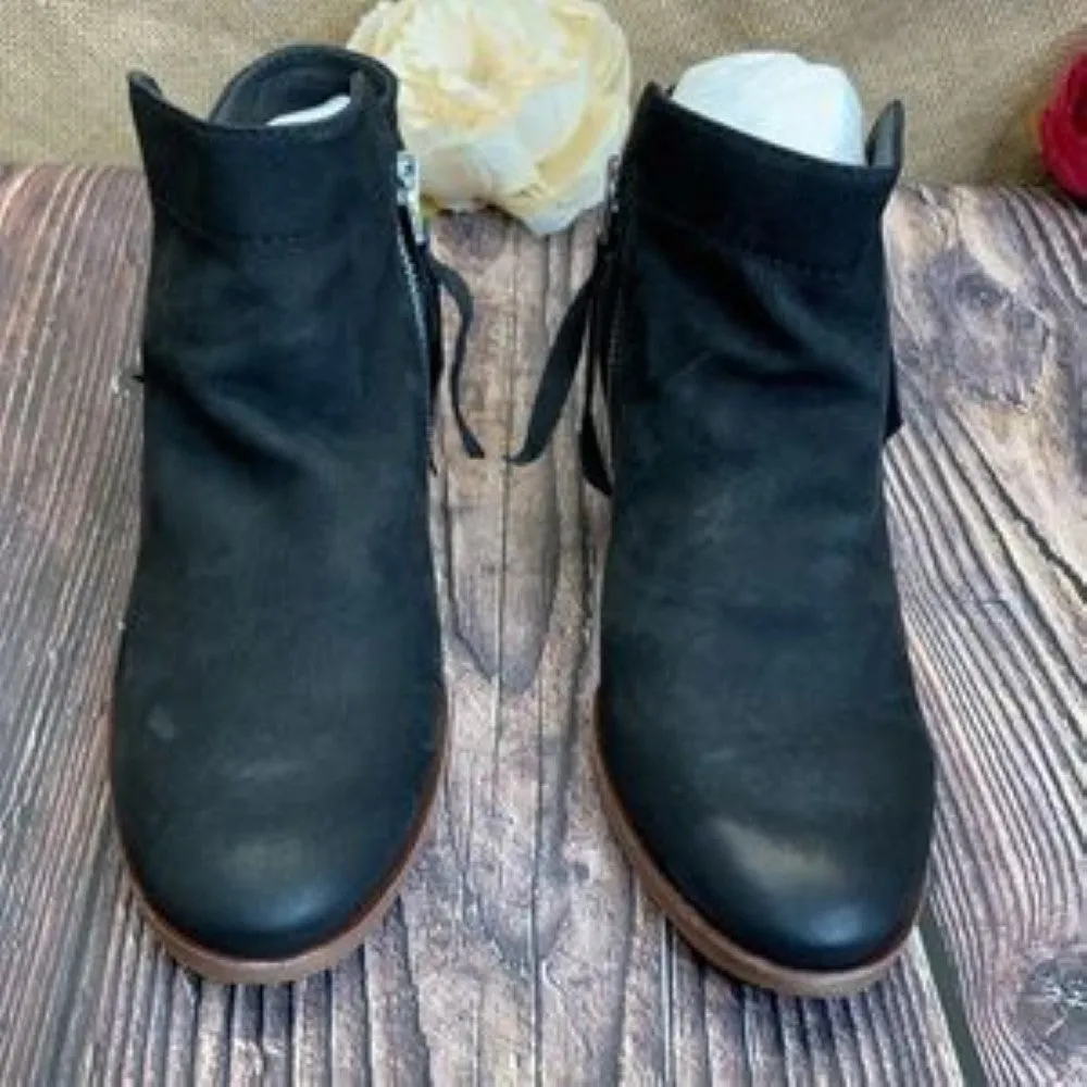 Sam Edelman Black Leather Packer Ankle Booties 5
