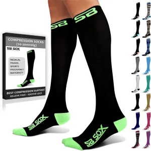 SB SOX Compression Socks for Men & Women (20-30 mmHg) - Best Support Stockings for Travel, Medical, and Sports - Perfect for Everyday Wear