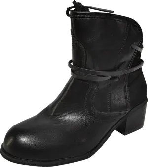 SBGMoSJ Black Lace Up Ankle Boots Women's Fashion Ankle Boots Chunky High Heel Booties Black Booties for Women Chunky Heel Women Booties Ankle Boot Women Low Heel