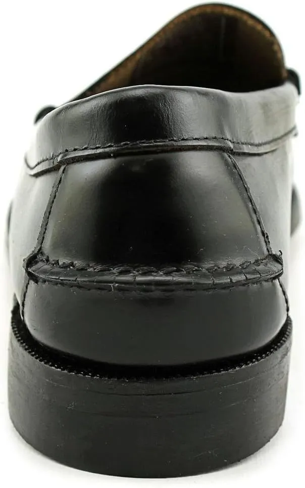 Sebago Mens Classic Moc Toe Penny Loafers Dress Shoes Black Leather