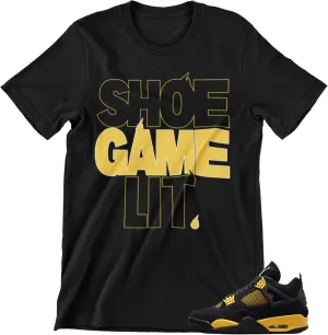 Shirt to Match Jordan 4 Thunder Men's Graphic Tees, Urban Streetwear Clothing