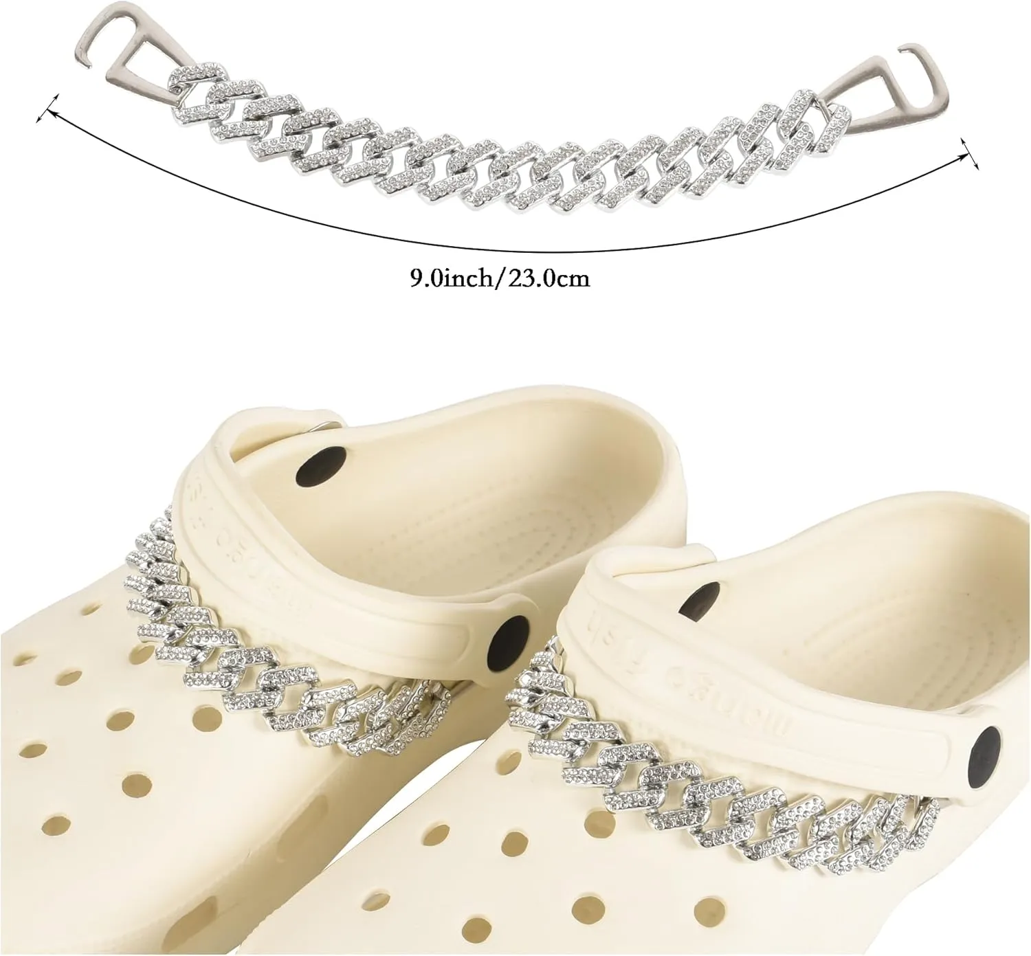 Shoe Charms for Women Girls，Bling Designer Jewelry Shoe Decoration Diamond Shoe Chain Shiny Charms Decoration for Your Clog Sandals