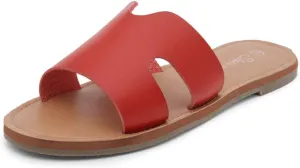 Shoe Land Women’s Flat Sandals – Comfortable Round Toe Casual Slides | Dressy Summer Mules with Cushioned Footbed | Travel, Beach & Everyday Slip-On Sandals 2025