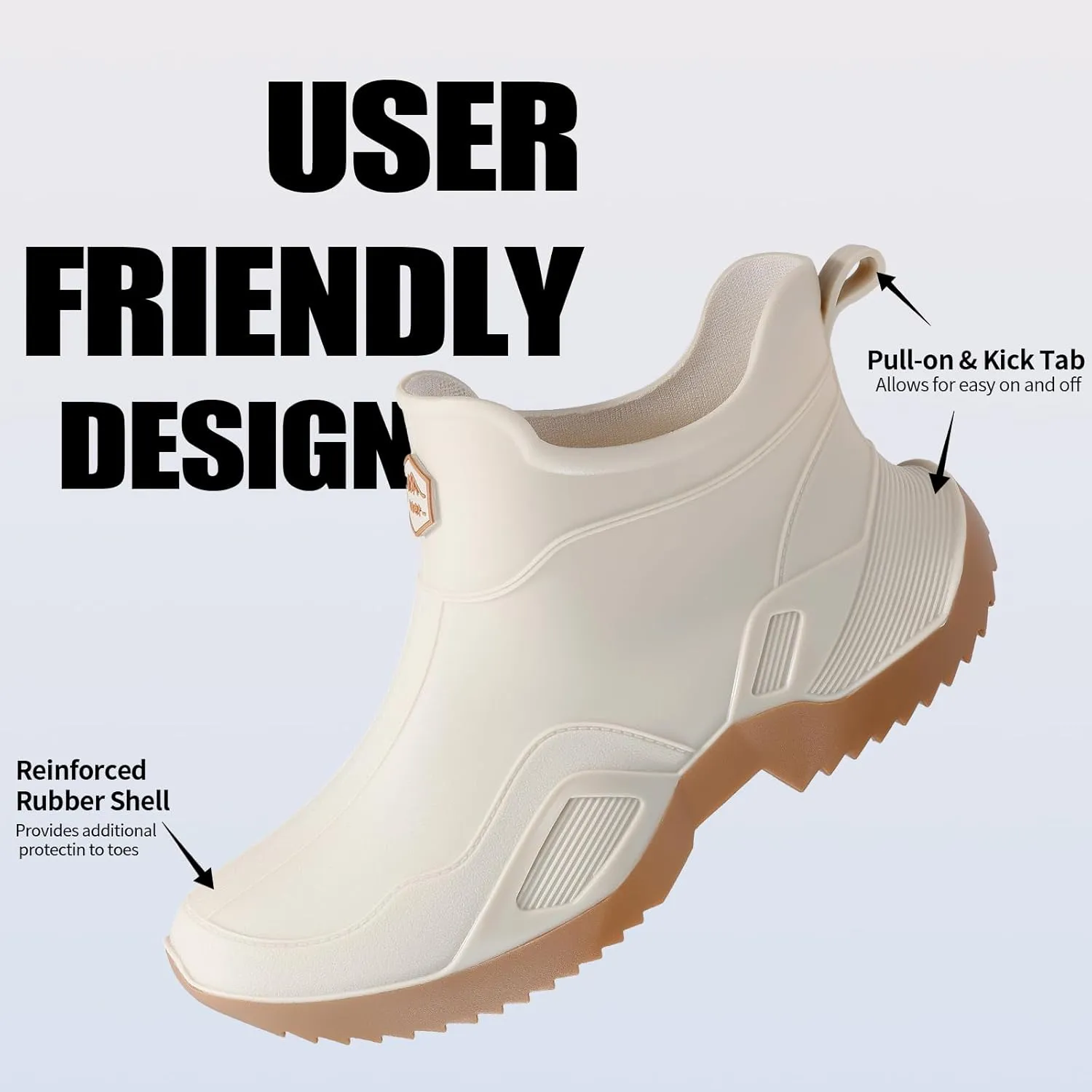 Short rain boots women waterproof deck boots for men ankle fishing boot comfortable garden work shoes lightweight chelsea boot for Boating Camping Sailing