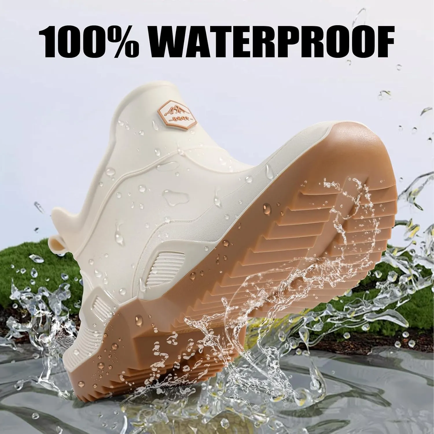 Short rain boots women waterproof deck boots for men ankle fishing boot comfortable garden work shoes lightweight chelsea boot for Boating Camping Sailing