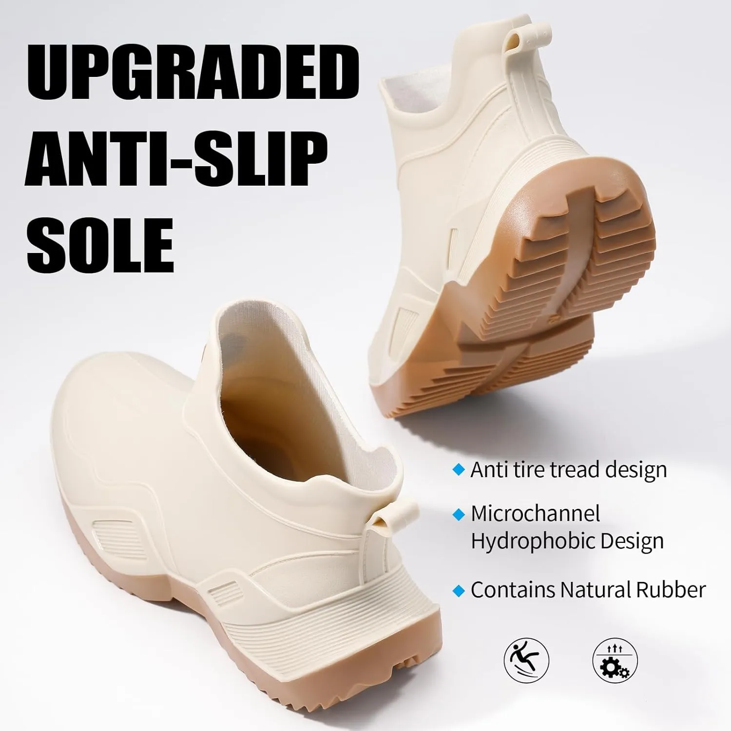 Short rain boots women waterproof deck boots for men ankle fishing boot comfortable garden work shoes lightweight chelsea boot for Boating Camping Sailing