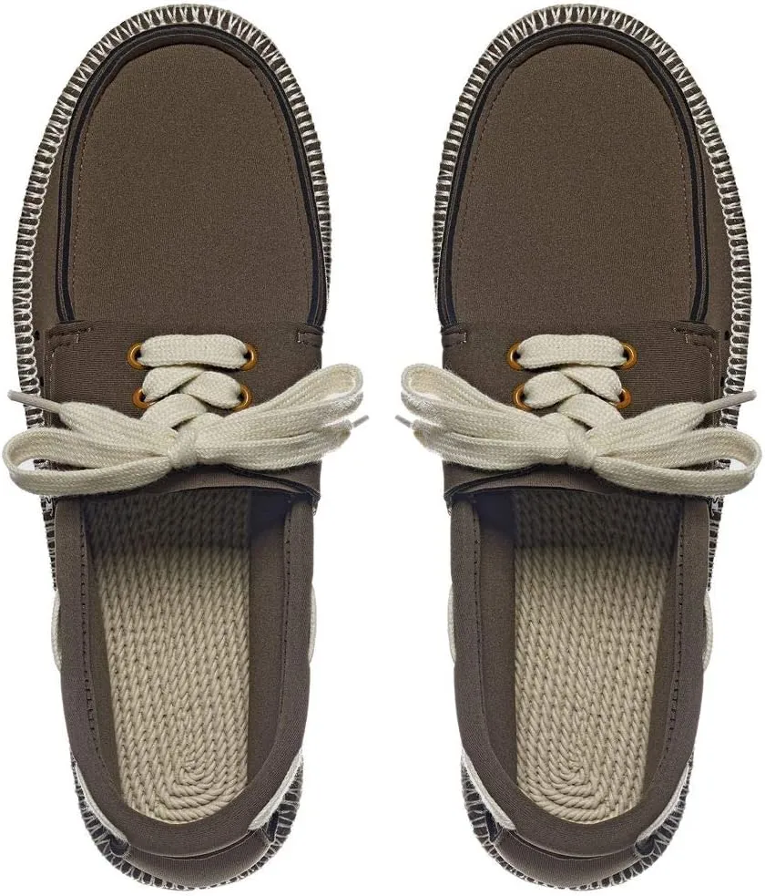 Showaflops Mens' Classic Boat Shoe Style Neoprene Loafer, Olive 9/10