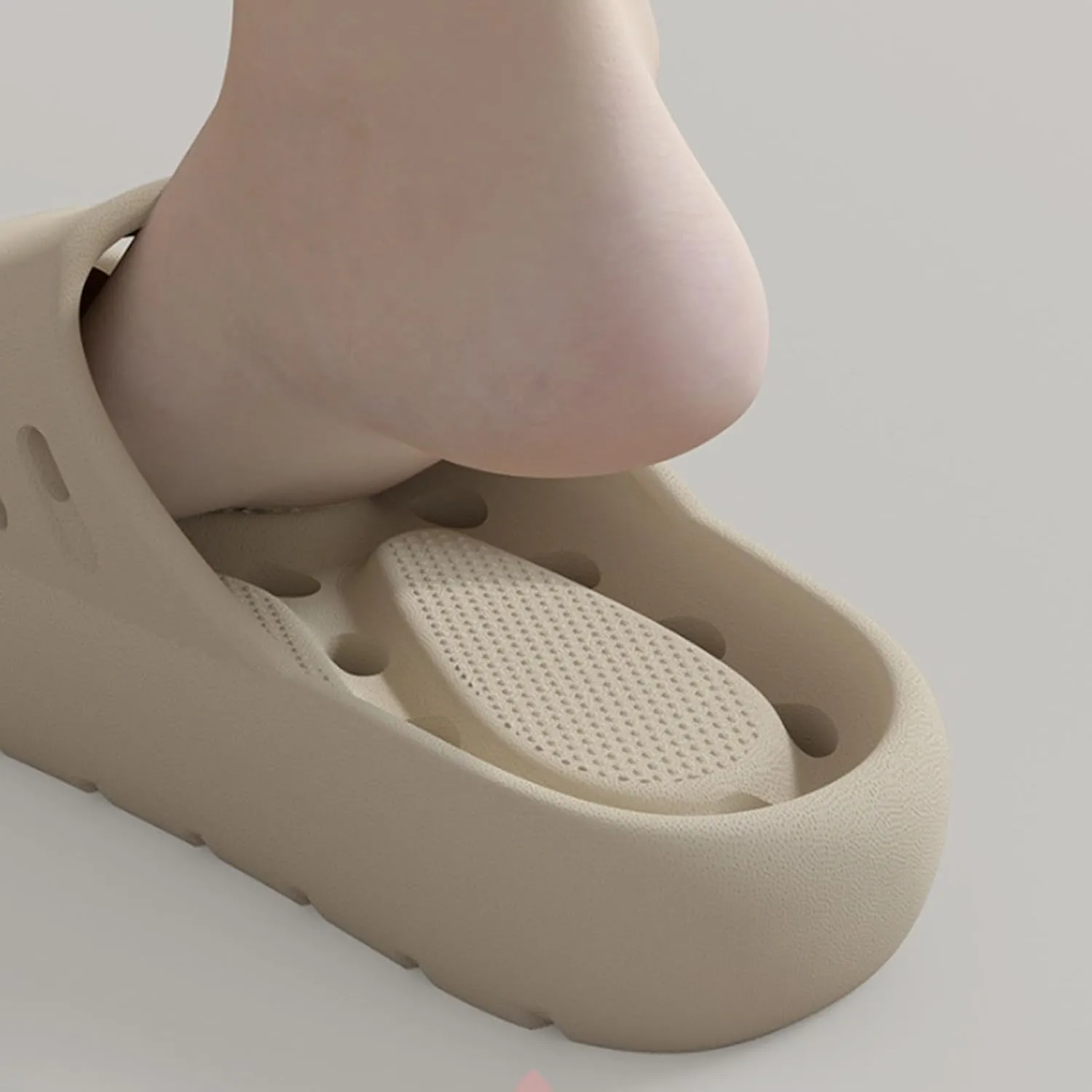 Shower Sandals Women Non Slip Men Massage Slide Sandals Soft Cushioned Anti-Slip Pool Slides Comfor Quick Drying Drain Holes Bathroom Slides Slippers