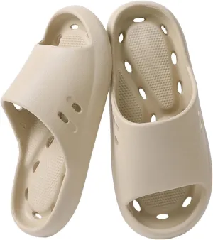 Shower Sandals Women Non Slip Men Massage Slide Sandals Soft Cushioned Anti-Slip Pool Slides Comfor Quick Drying Drain Holes Bathroom Slides Slippers
