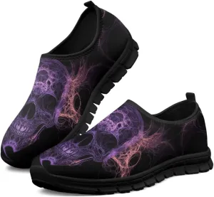 Skull Walking Shoes Casual Tennis Flat Work Loafer Wide Toe Driving Shoe Hiking Sneaker for Women