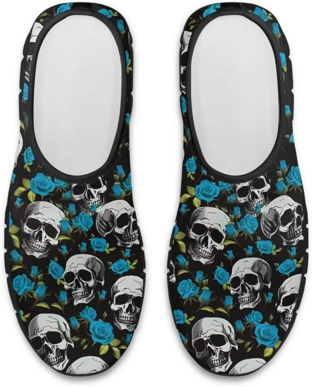 Skull Walking Shoes Casual Tennis Flat Work Loafer Wide Toe Driving Shoe Hiking Sneaker for Women