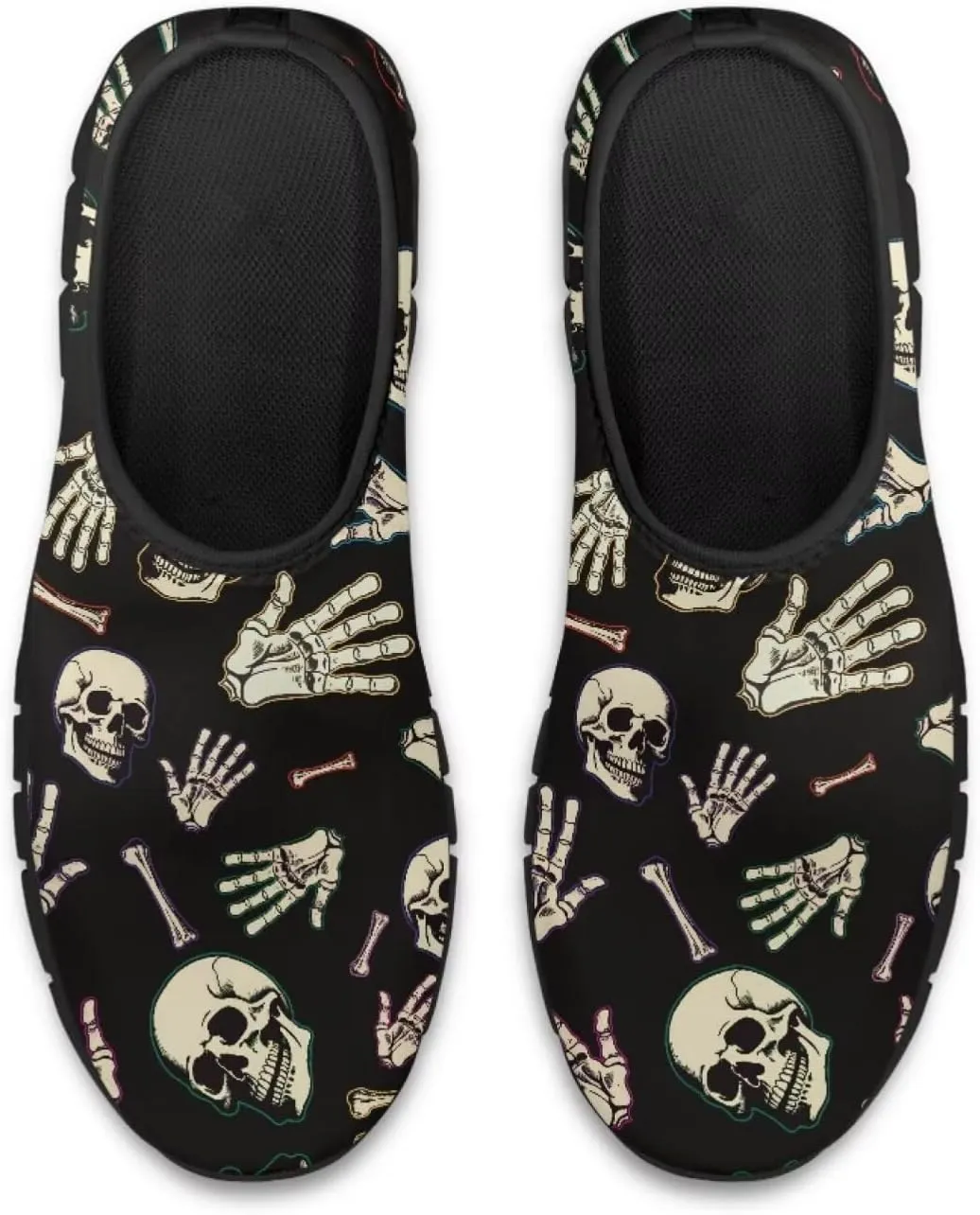 Skull Walking Shoes Casual Tennis Flat Work Loafer Wide Toe Driving Shoe Hiking Sneaker for Women