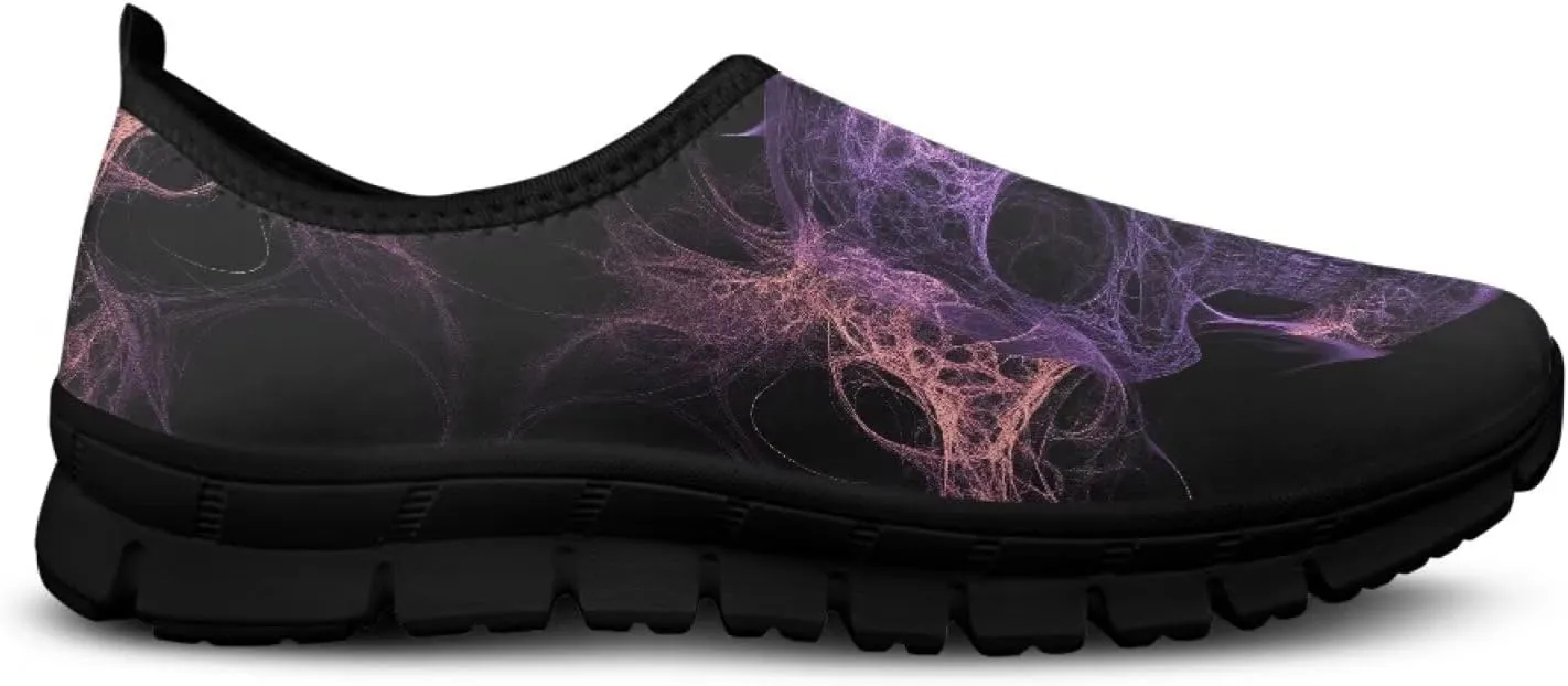 Skull Walking Shoes Casual Tennis Flat Work Loafer Wide Toe Driving Shoe Hiking Sneaker for Women