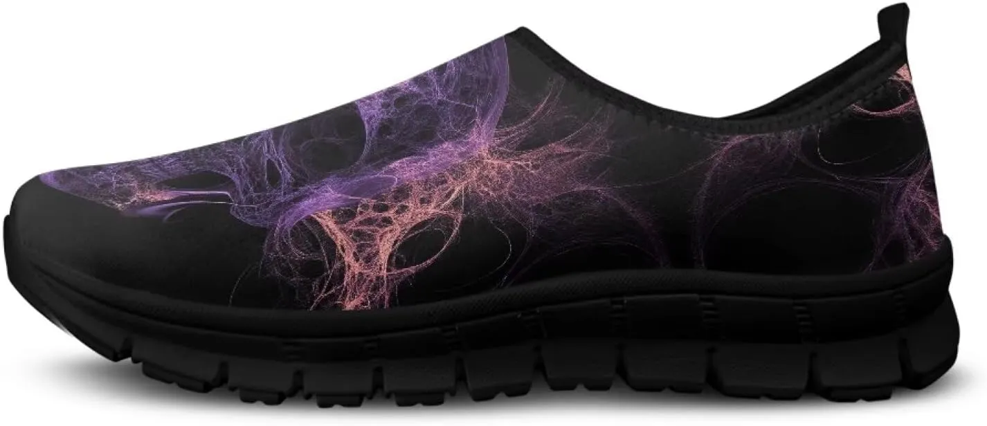 Skull Walking Shoes Casual Tennis Flat Work Loafer Wide Toe Driving Shoe Hiking Sneaker for Women