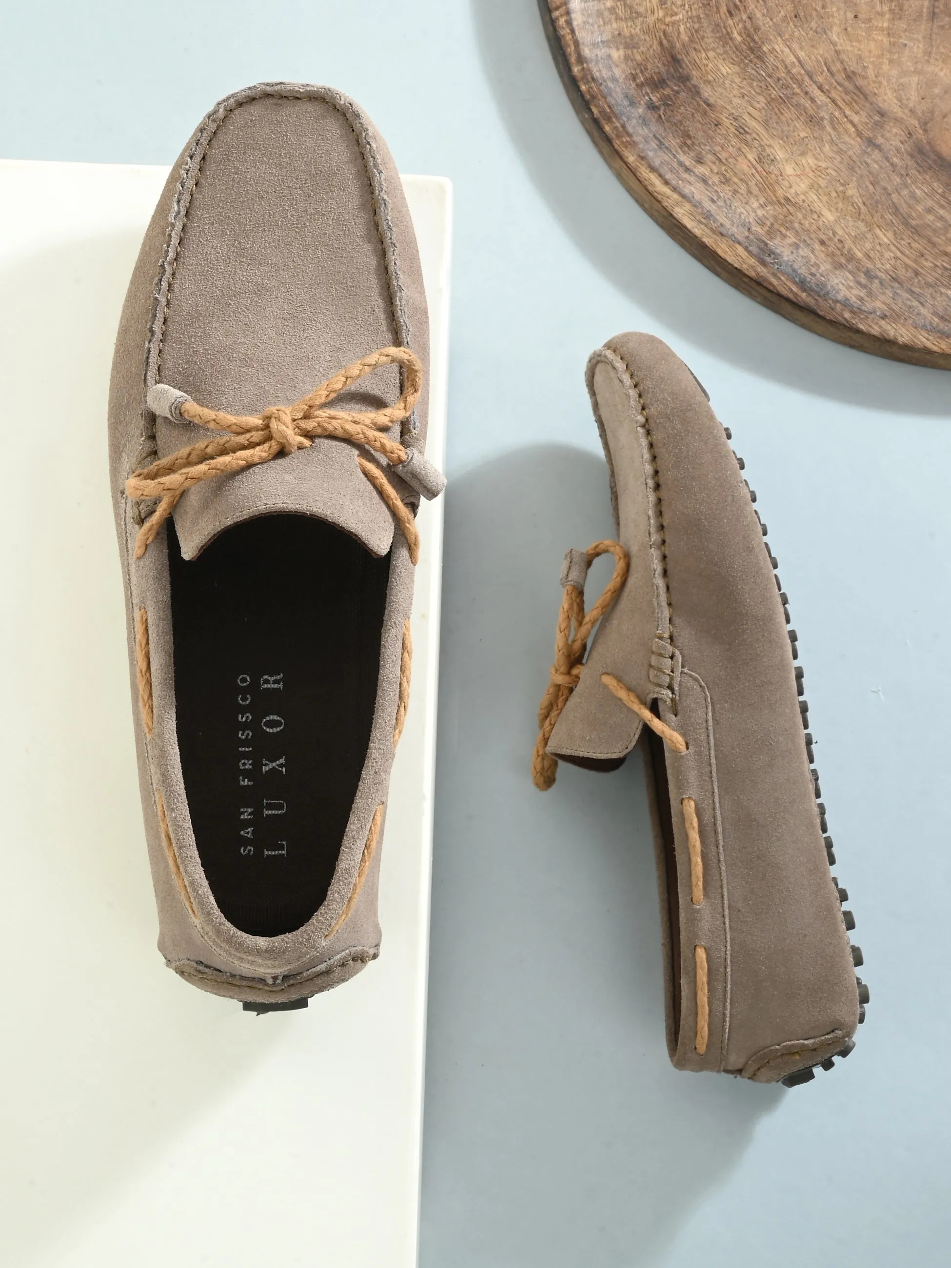 Slate Beige Driving Loafers