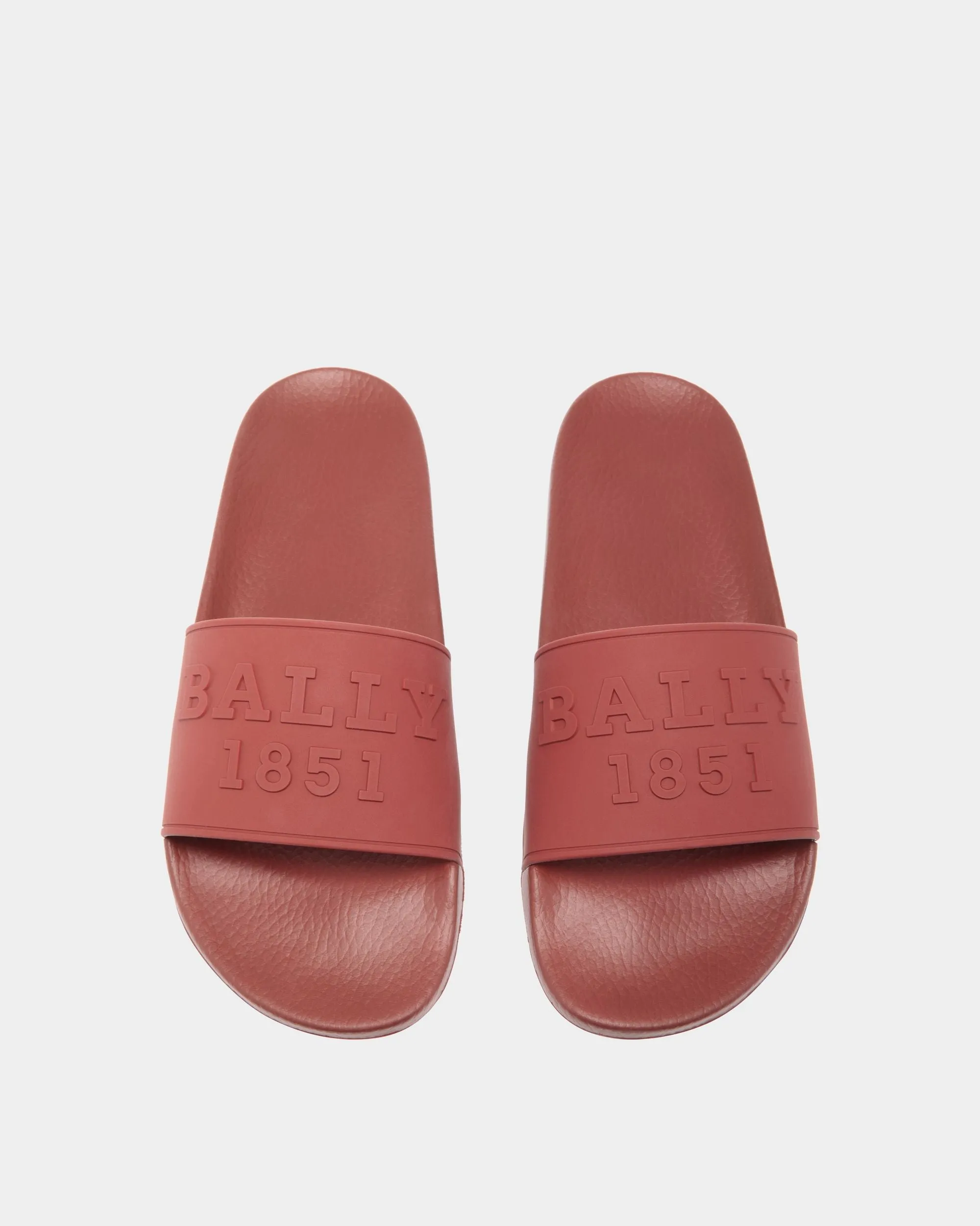 Slider Sandals In Red Rubber