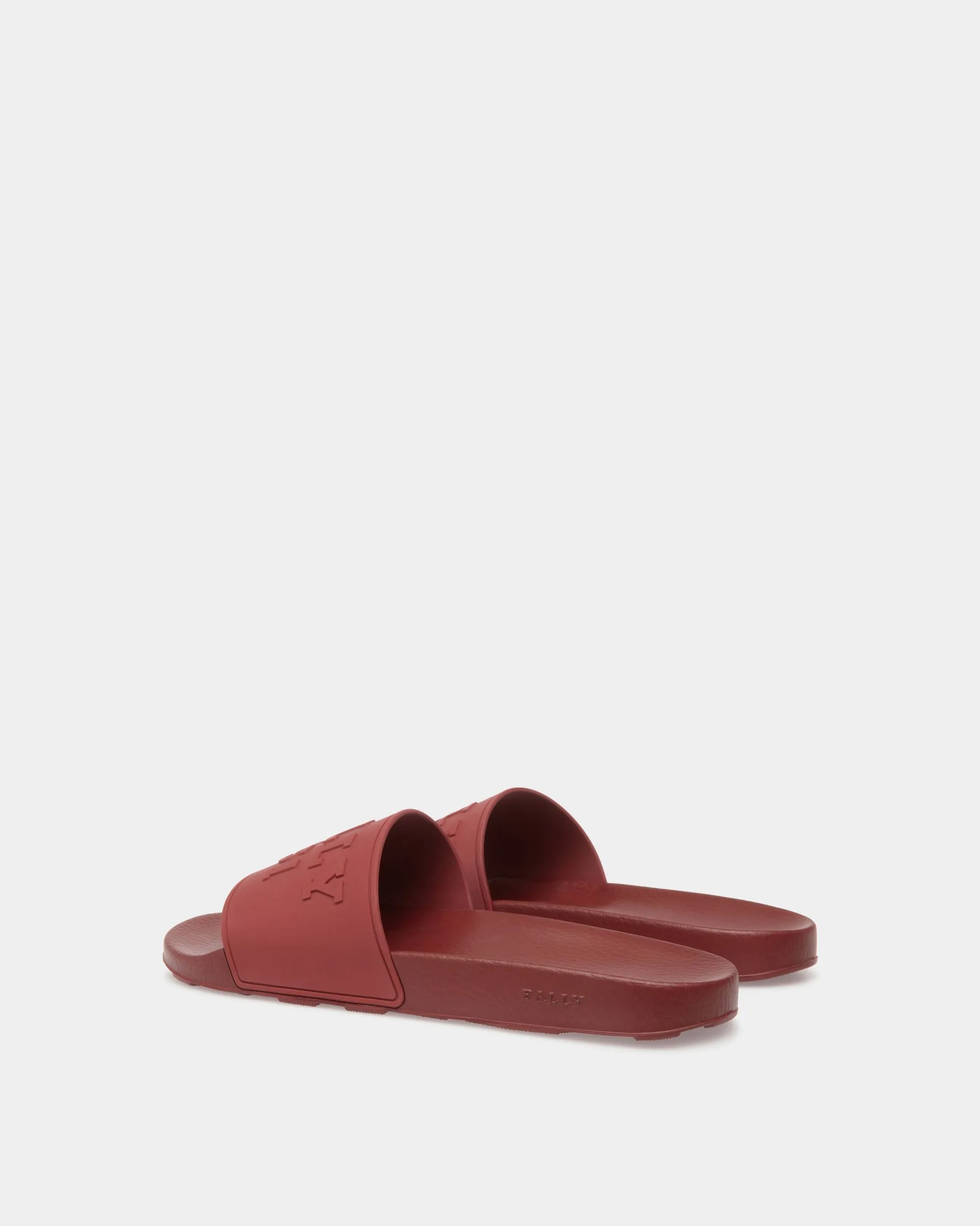 Slider Sandals In Red Rubber