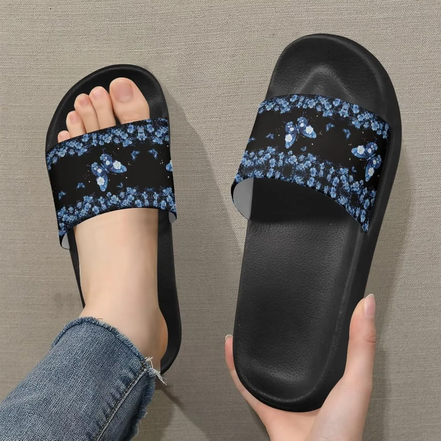 Slides Sandals Pillow House Flat Shoes Womens Shower Slippers Bathroom Anti Slip EVA Indoor Sandal Lightweight Summer Beach Slipper