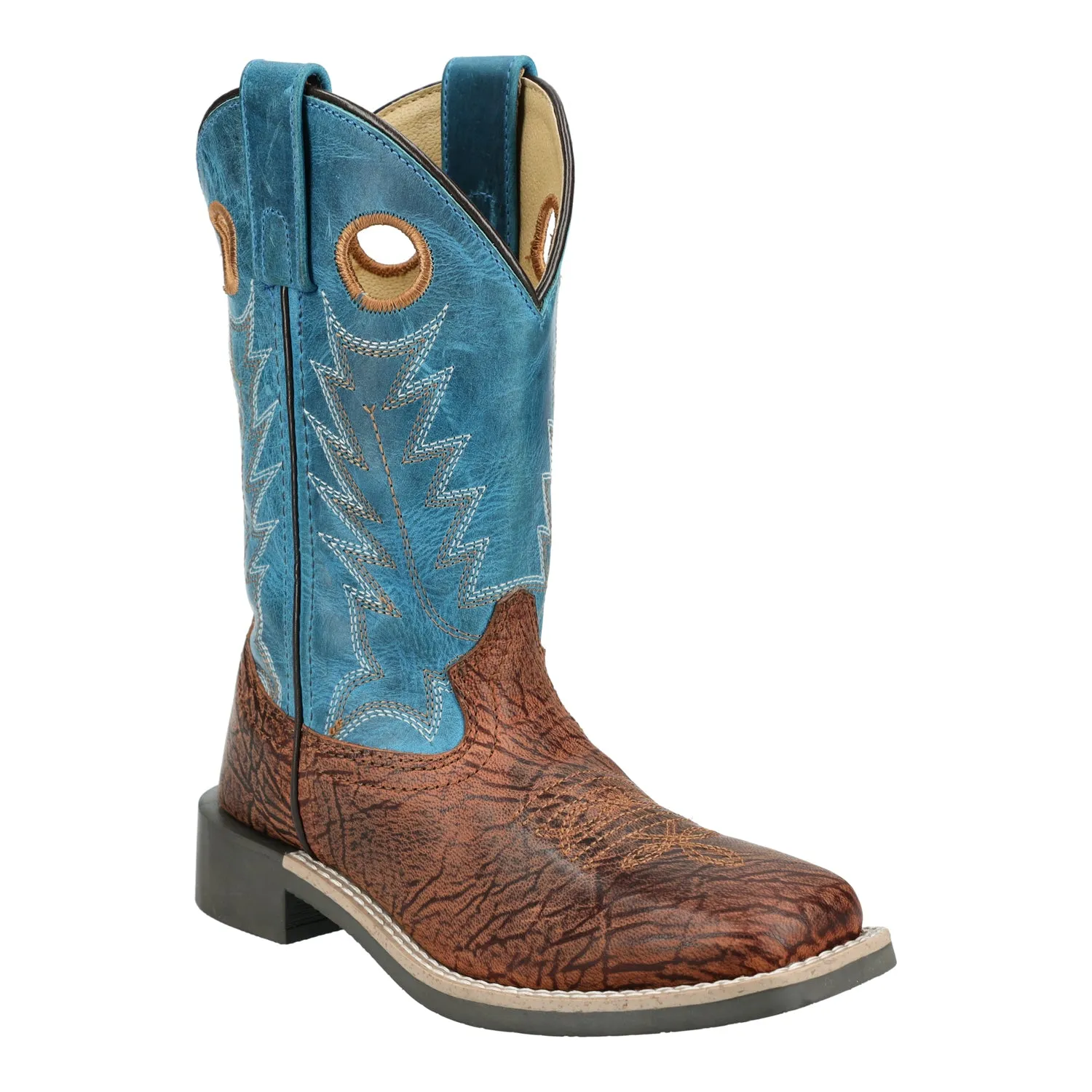 Smoky Mountain Boots Youth Unisex Frontier Brown/Blue Leather Cowboy Boots
