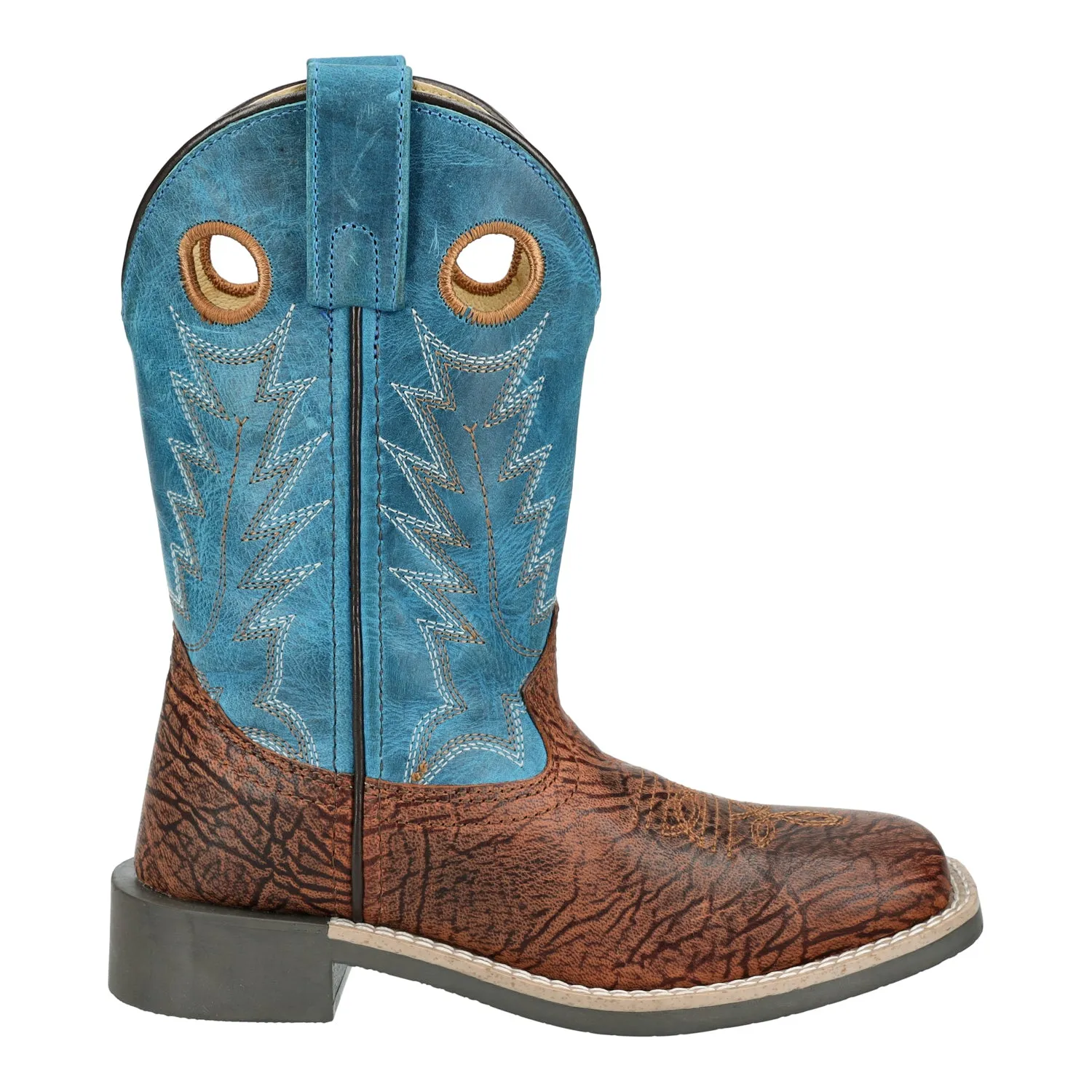Smoky Mountain Boots Youth Unisex Frontier Brown/Blue Leather Cowboy Boots