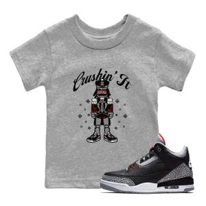 Sneaker Impressive variety SNRT Cement It Jordan Tees 3 Air Crushin' Black - Connected Kids