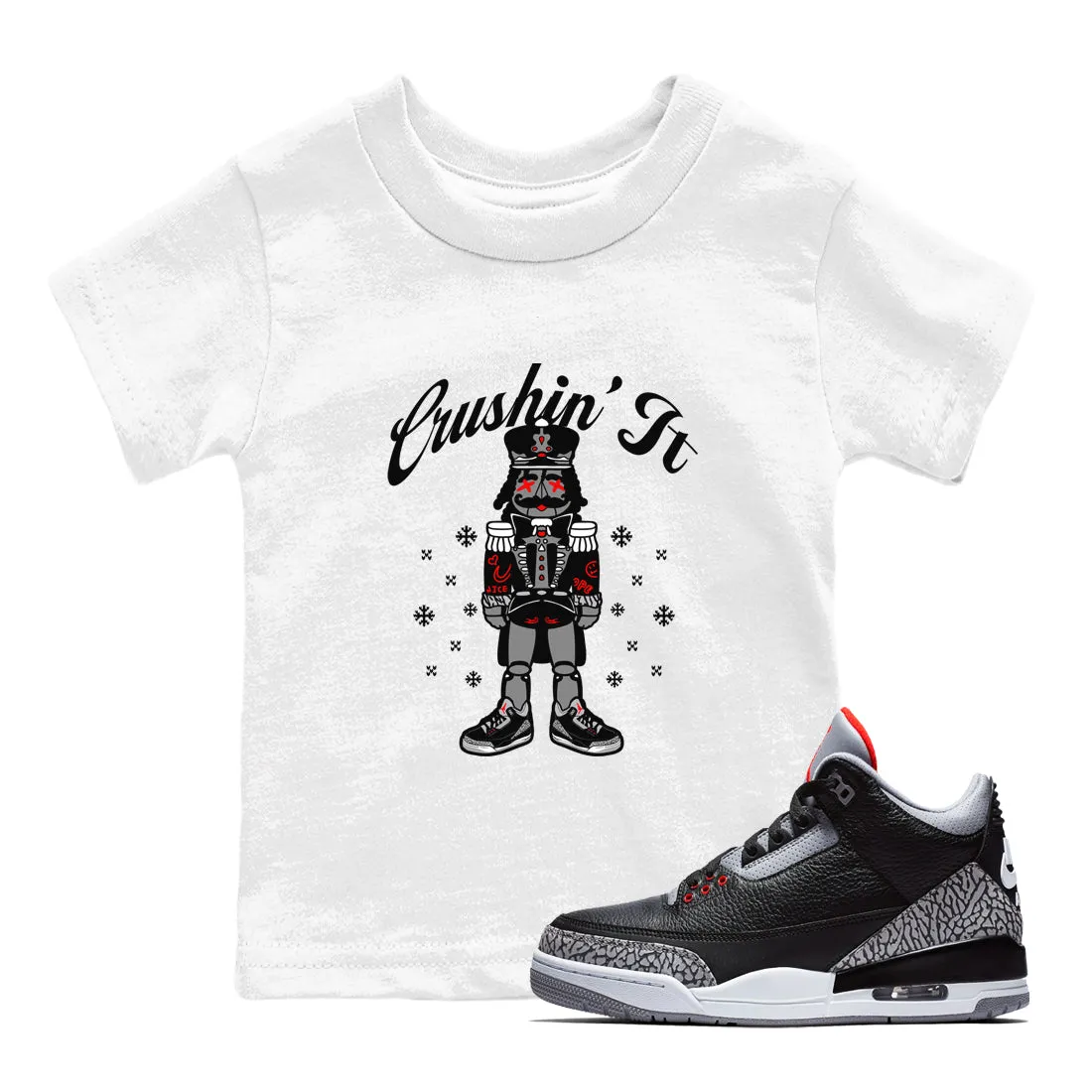 Sneaker Impressive variety SNRT Cement It Jordan Tees 3 Air Crushin' Black - Connected Kids