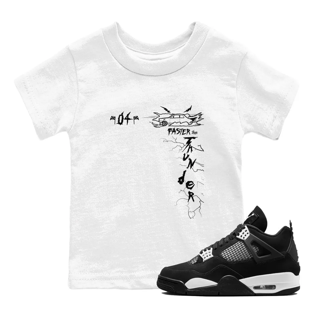 Sneaker Massive markdown Kids Precision-engineered Air 4 Faster - Thunder SNRT Jordan Tees Thunder White Than
