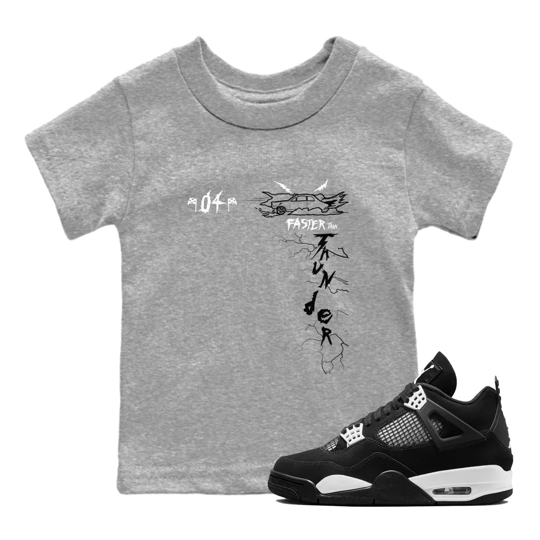 Sneaker Massive markdown Kids Precision-engineered Air 4 Faster - Thunder SNRT Jordan Tees Thunder White Than