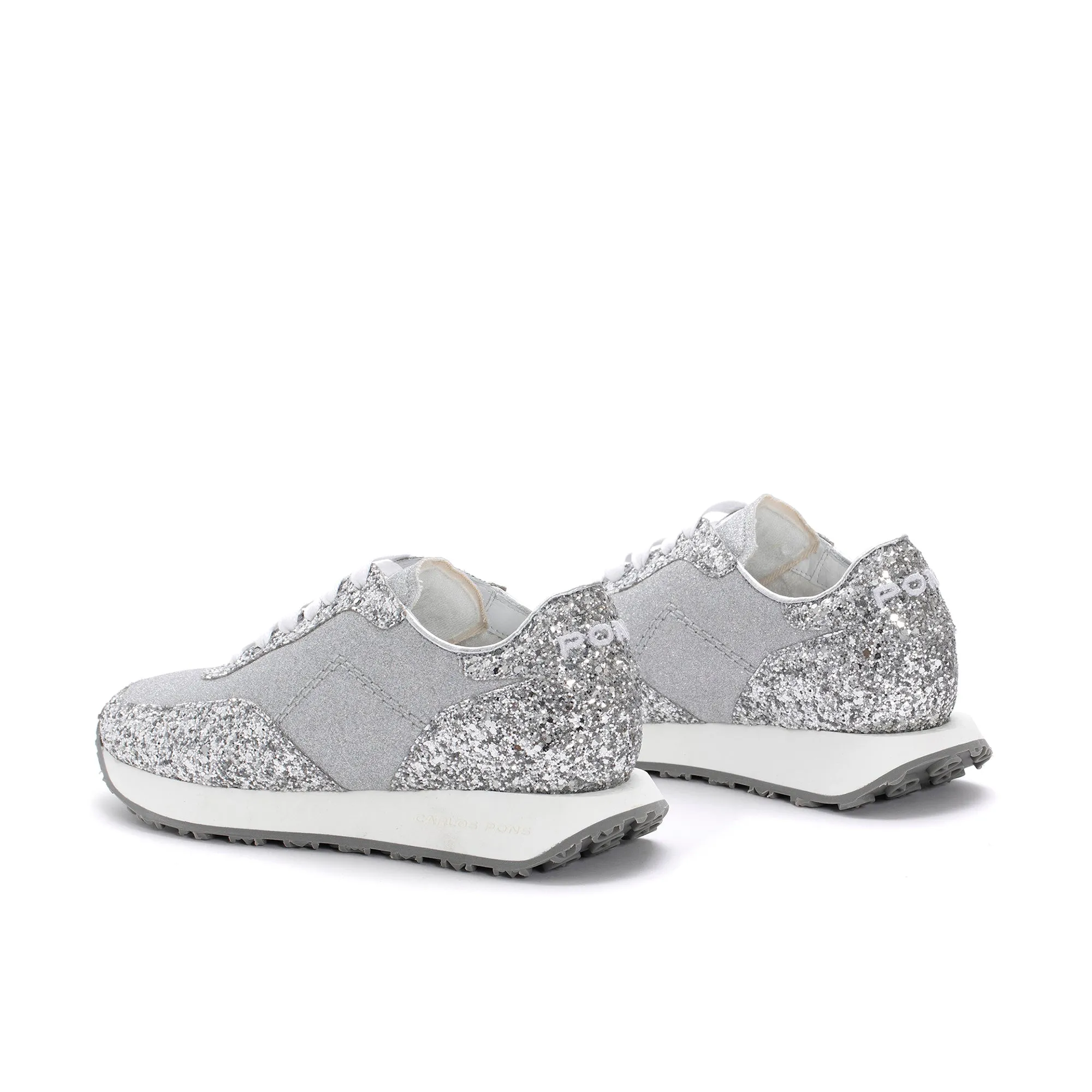 SNEAKER RUNNER GLITER PLATA