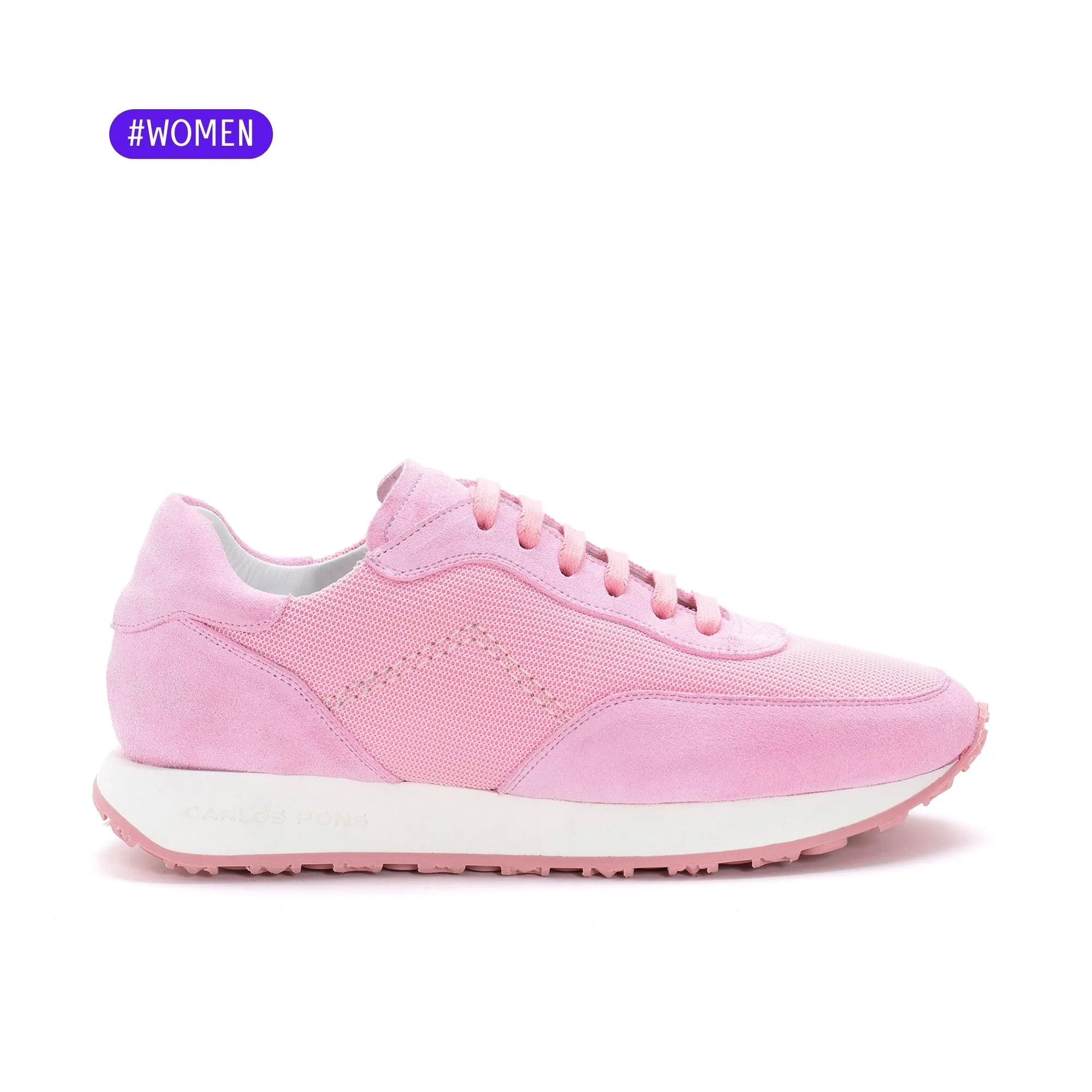 SNEAKER RUNNER VELOUR ROSA