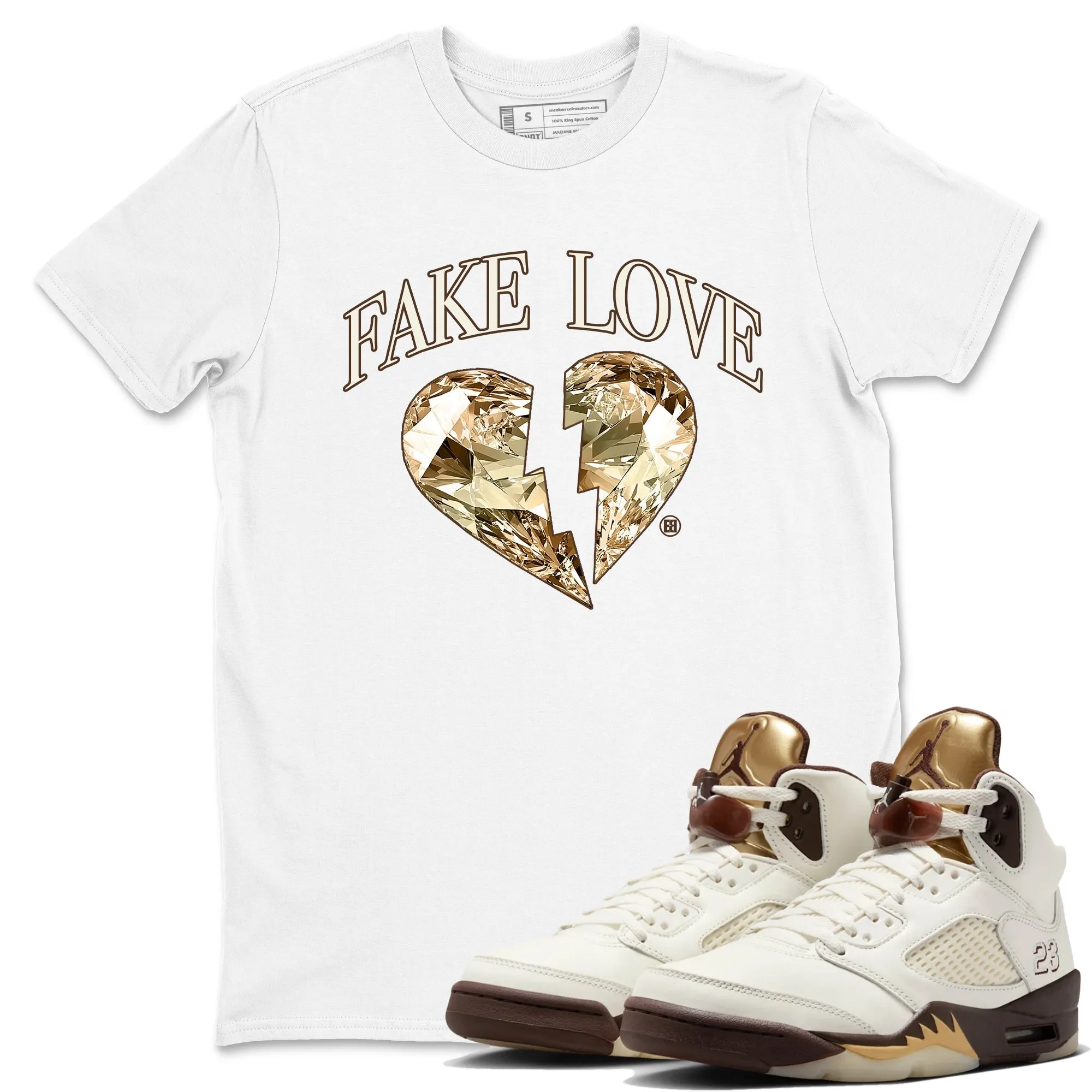 SNRT International tracking Ticket Sneaker Love Tees - 5 VR-compatible Air Golden Jordan Fake