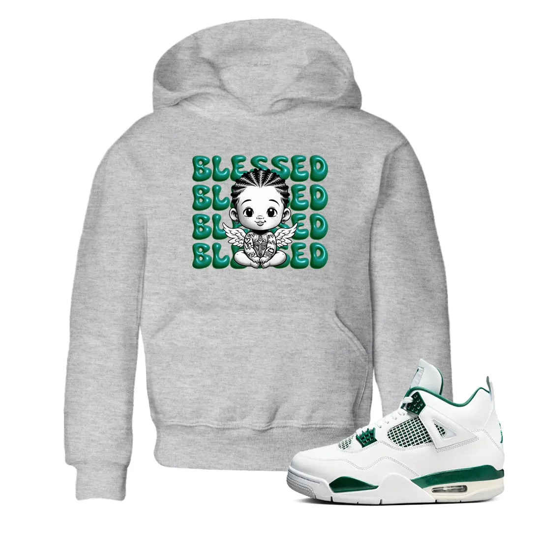 SNRT Jordan 4 Sneaker High-security Kids Oxidized Green Quick-action sale - Blessed Tees Baby Air