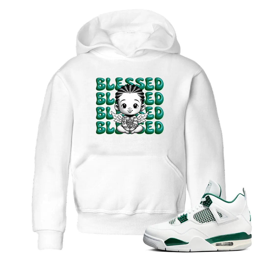 SNRT Jordan 4 Sneaker High-security Kids Oxidized Green Quick-action sale - Blessed Tees Baby Air