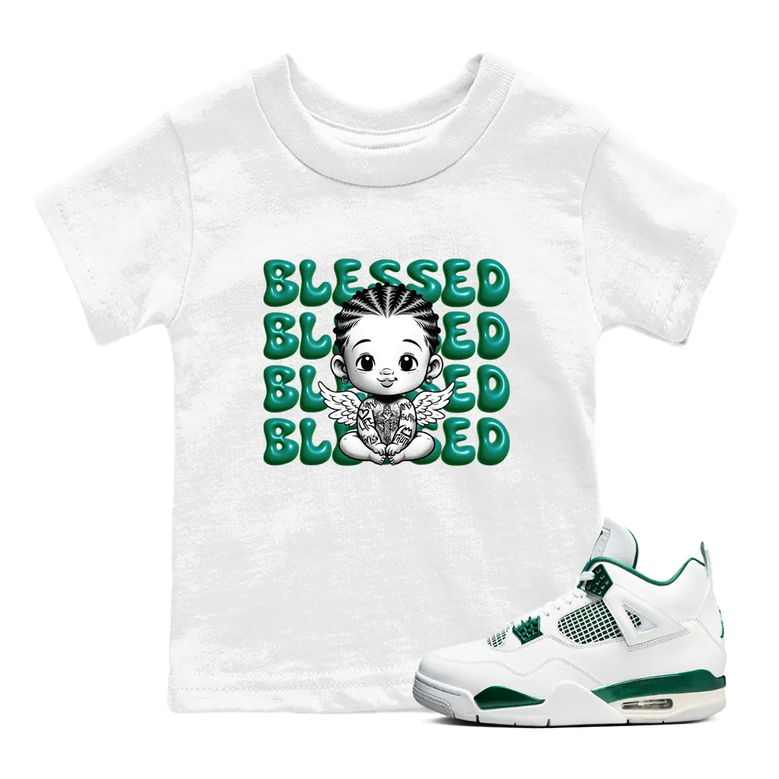 SNRT Jordan 4 Sneaker High-security Kids Oxidized Green Quick-action sale - Blessed Tees Baby Air