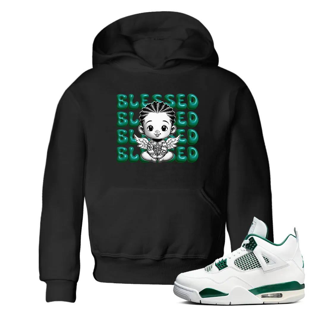 SNRT Jordan 4 Sneaker High-security Kids Oxidized Green Quick-action sale - Blessed Tees Baby Air