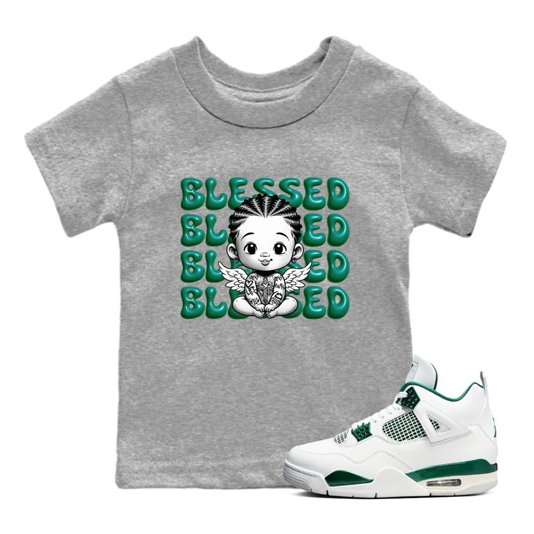 SNRT Jordan 4 Sneaker High-security Kids Oxidized Green Quick-action sale - Blessed Tees Baby Air