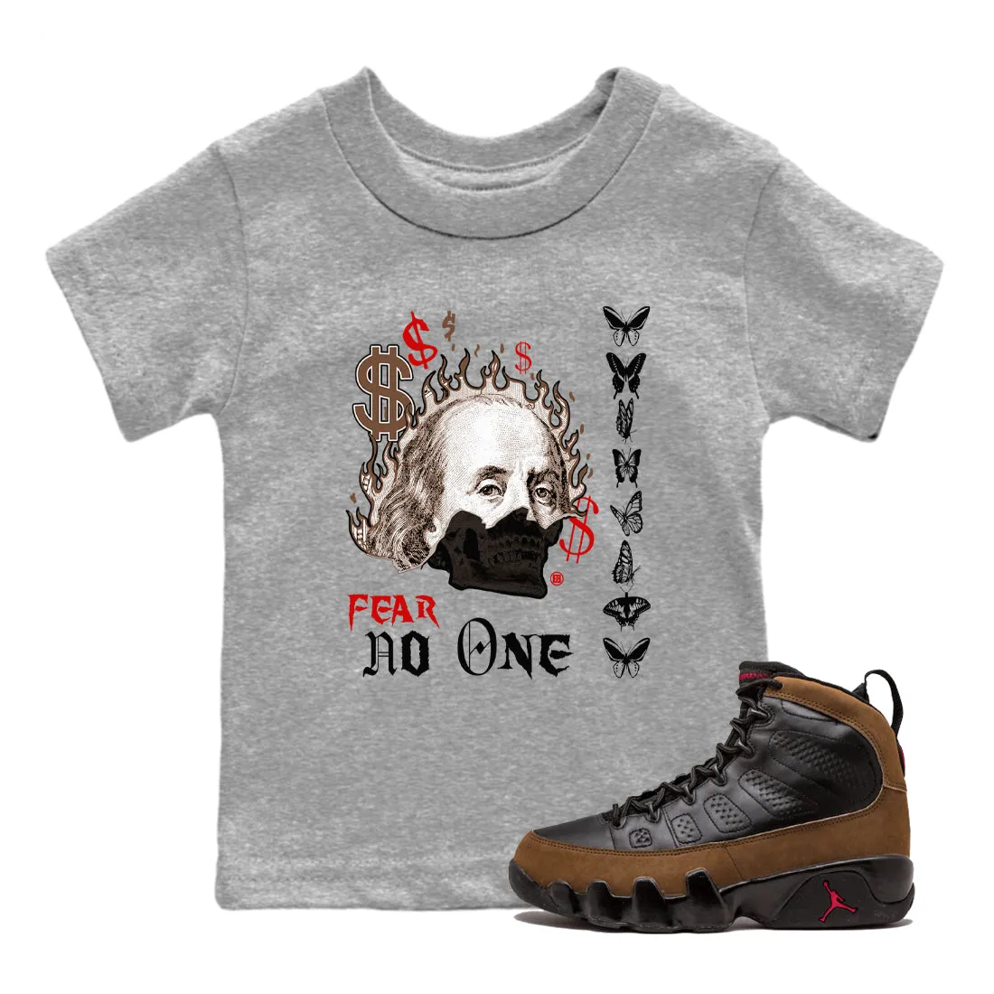 SNRT - Kids Tees Air Best-reviewed 9 Jordan Sneaker Big-value deals No Fear Olive One