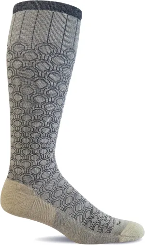 Sockwell Women's Deco Dot Moderate Graduated Compression Sock, Barley - S/M