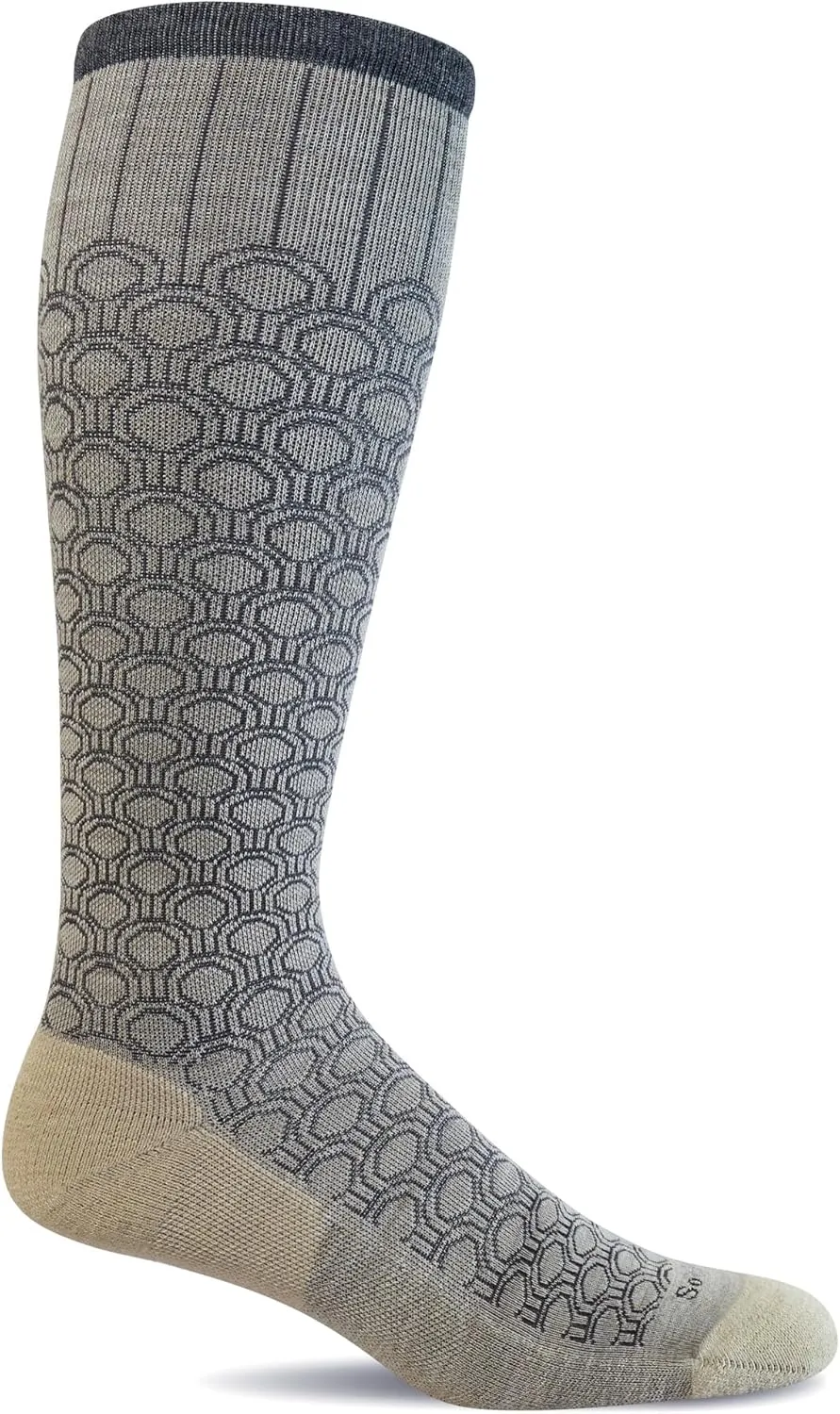Sockwell Women's Deco Dot Moderate Graduated Compression Sock, Barley - S/M