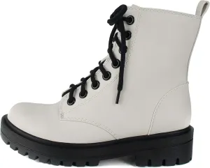 Soda FIRM - Lug Sole Combat Ankle Bootie Lace up w/Side Zipper