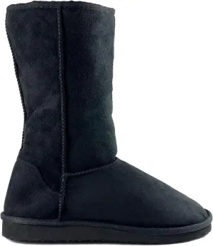 Soda Women's Song Comfort Faux Suede Fur Mid- Calf Flat Boot