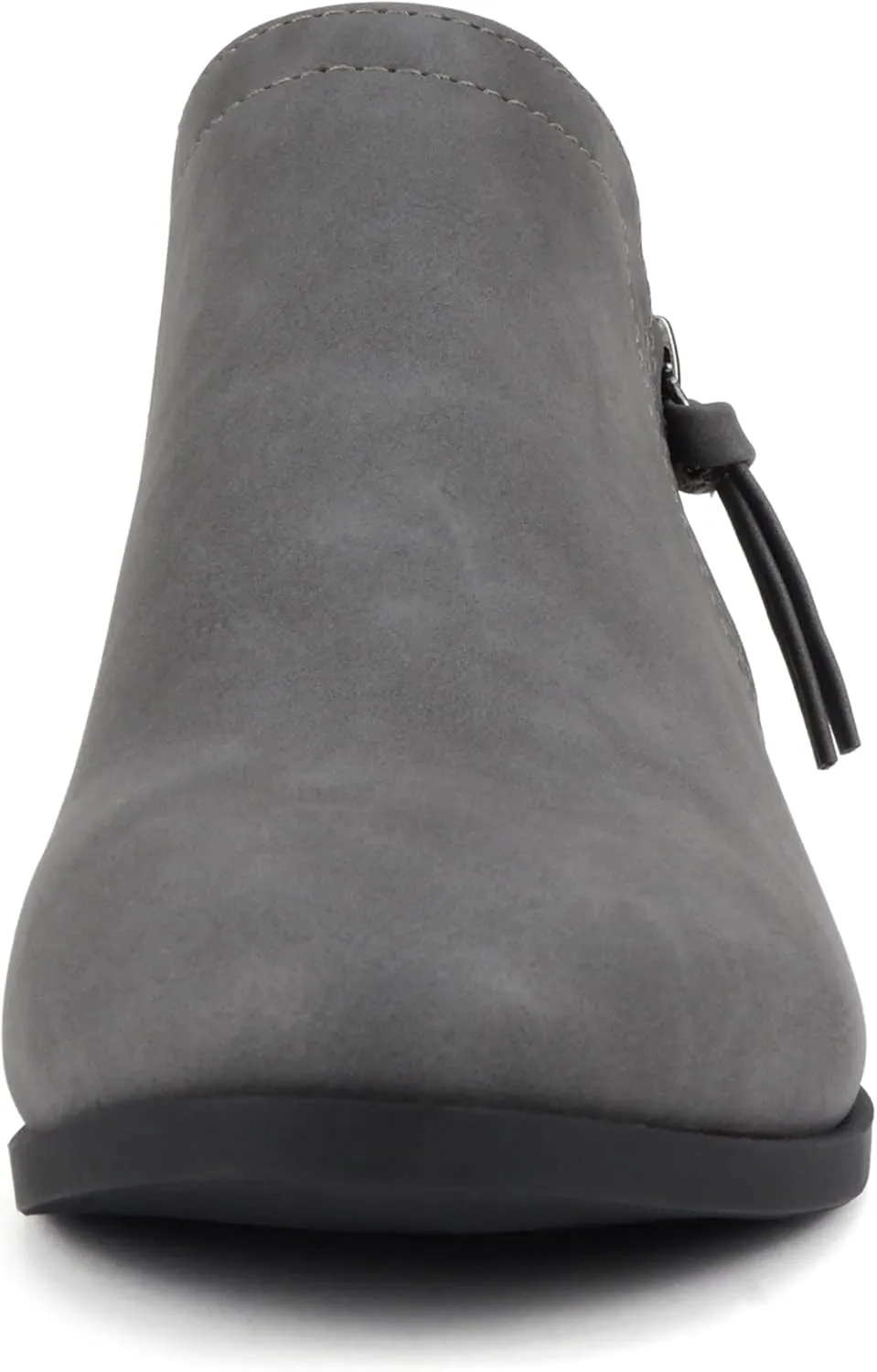 Soda “ZAYNE” ~ Women Round Toe Elastic Side Gore Side Zipper Pull Tab Low Heel Ankle Boot Bootie
