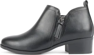 Soda “ZAYNE” ~ Women Round Toe Elastic Side Gore Side Zipper Pull Tab Low Heel Ankle Boot Bootie