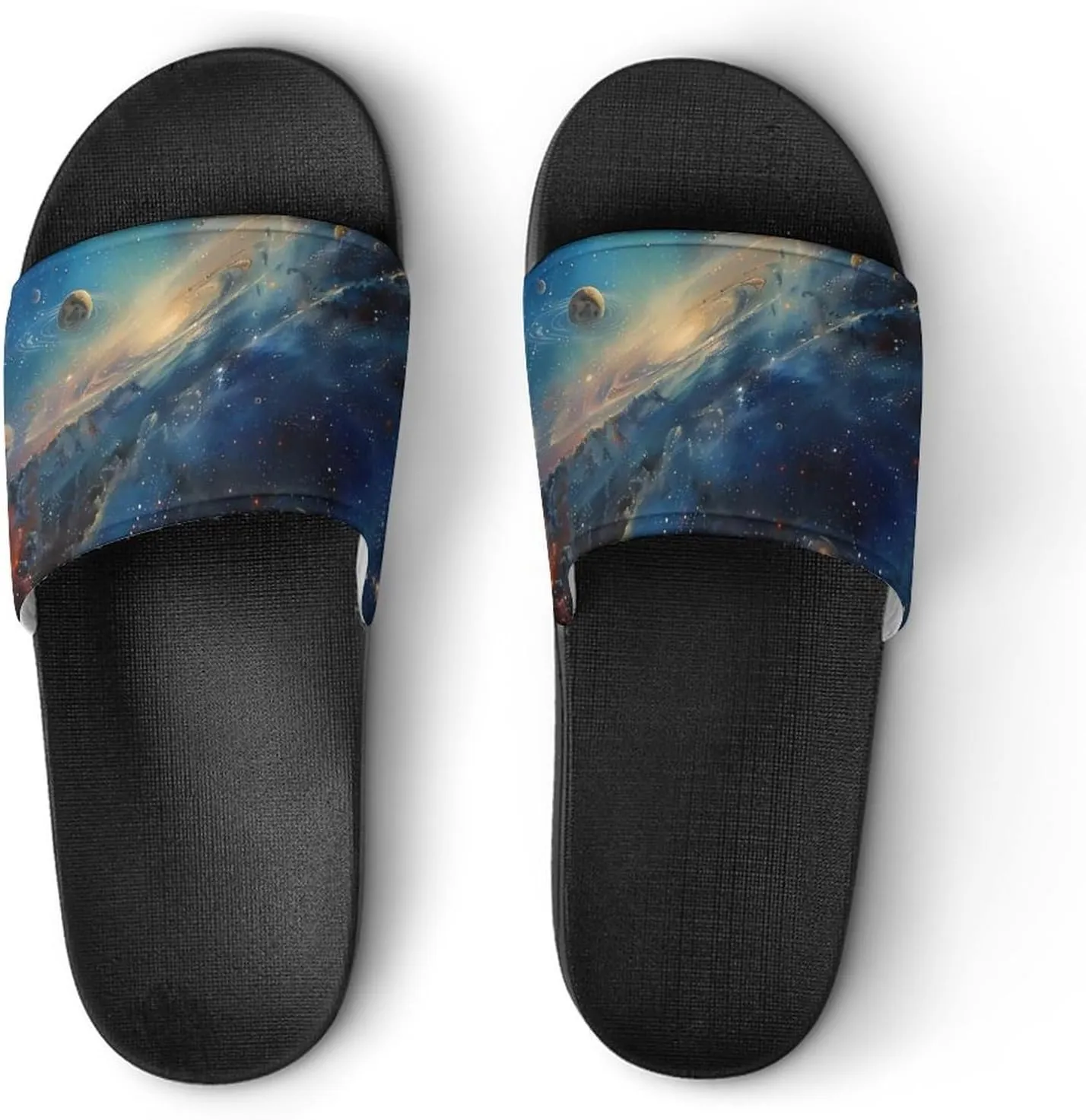 Spaces And Universe Novelty Slippers Slides Sandals Shower Home House Shoes Non-Slip Soft Sole Shoe For Men Women Bathroom