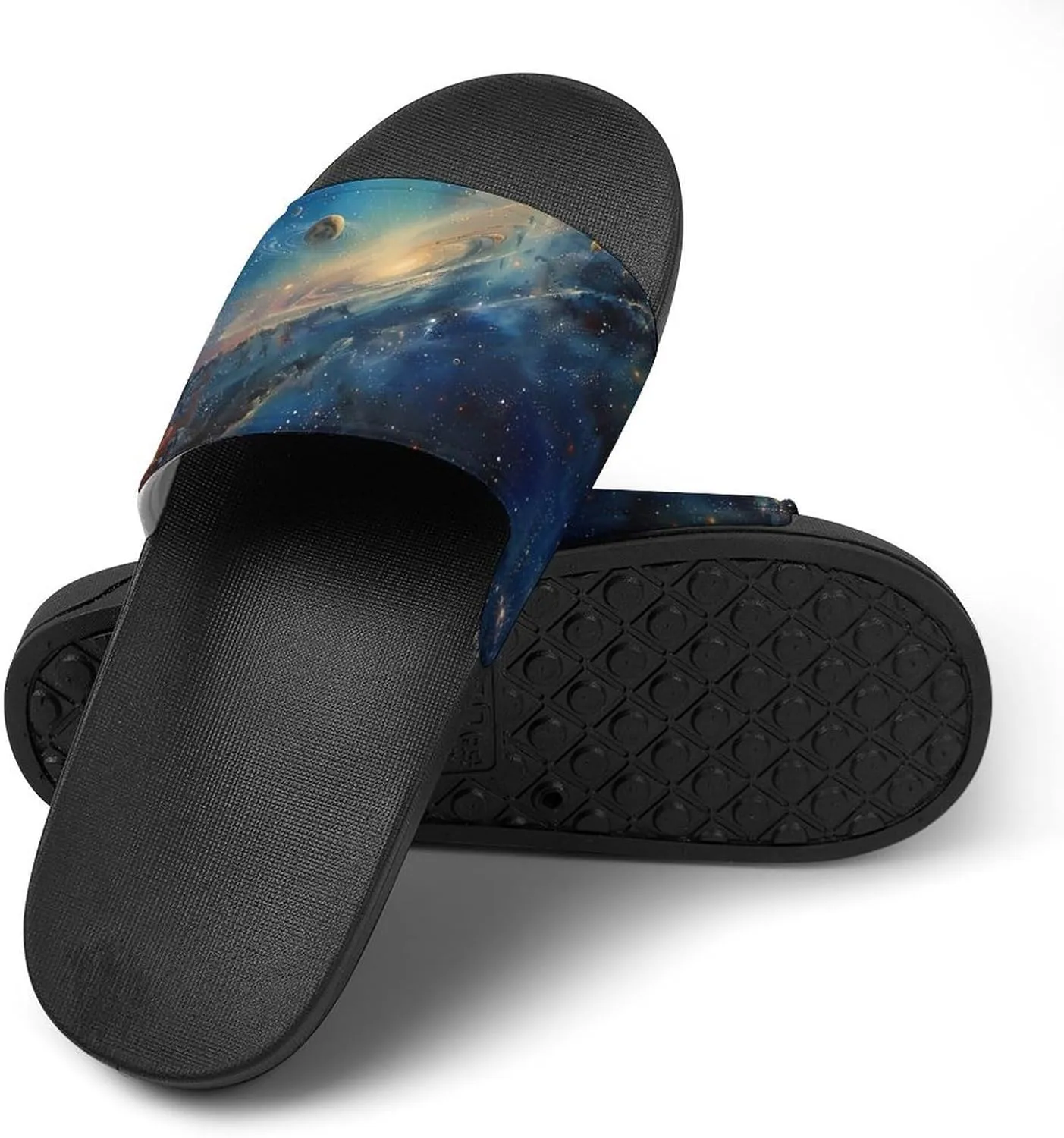 Spaces And Universe Novelty Slippers Slides Sandals Shower Home House Shoes Non-Slip Soft Sole Shoe For Men Women Bathroom